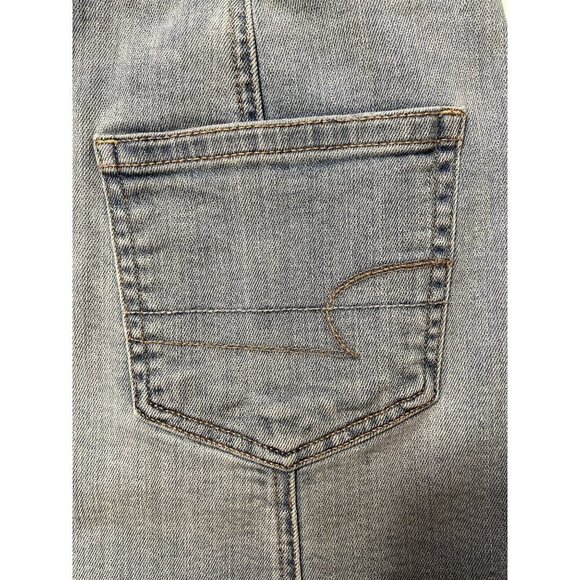 AEO AMERICAN EAGLE Super Stretch Women's A-Line Jean Skirt Size 4 Denim Y2K Mini - Picture 6 of 11